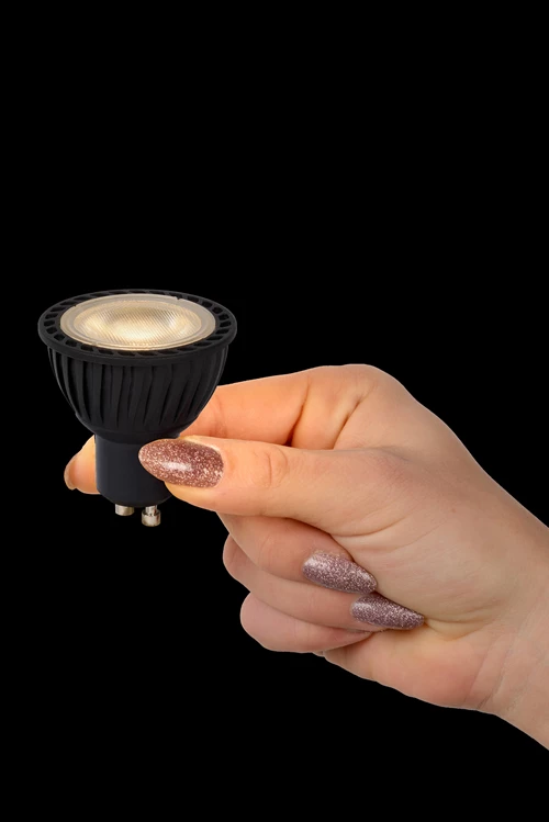 Lucide MR16 - Led lamp - Ø 5 cm - LED - GU10 - 1x5W 2700K - Dag/nacht sensor - Zwart - sfeer 1